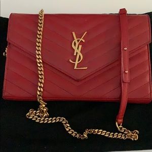 YVES SAINT LAURENT Grain De Poudre Chain Wallet